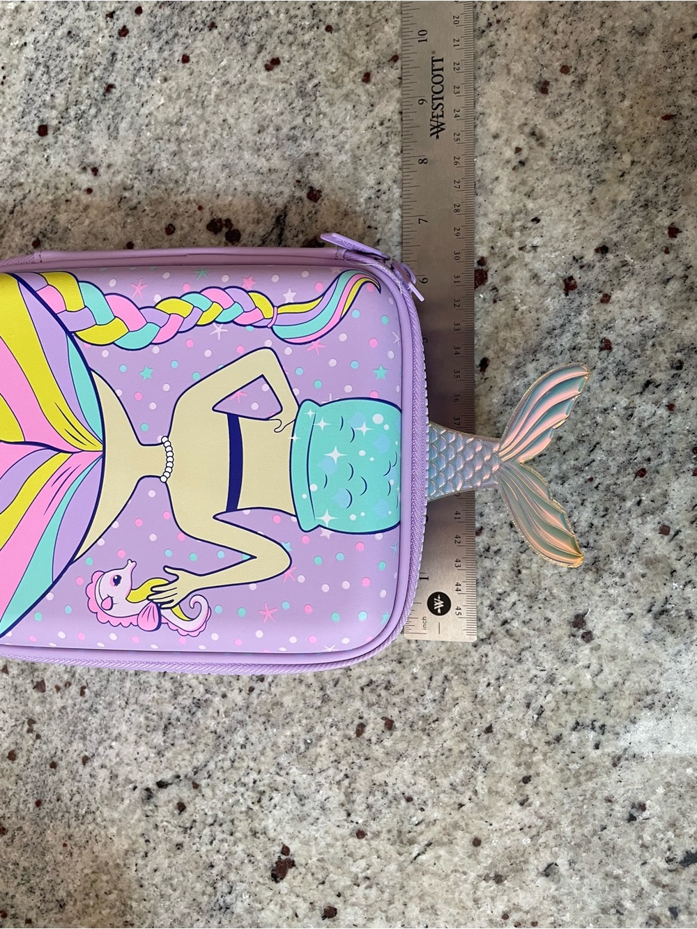 Smiggle Mermaid Hard Shell Pencil Case Purple Pastel 3D Tail